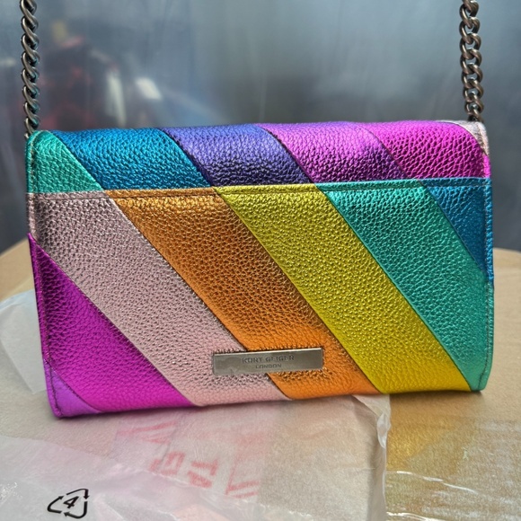 Kurt Geiger London Kensington Wallet On Chain Rainbow Crossbody Bag - Picture 6 of 6